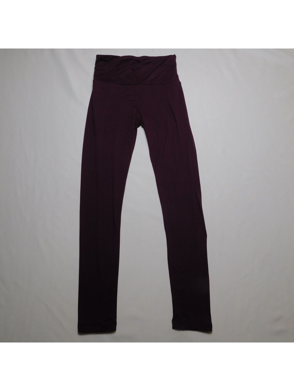 Unbranded Leggings Womens XS Maroon Burgundy Purple High Waist Stretch Yoga Pant